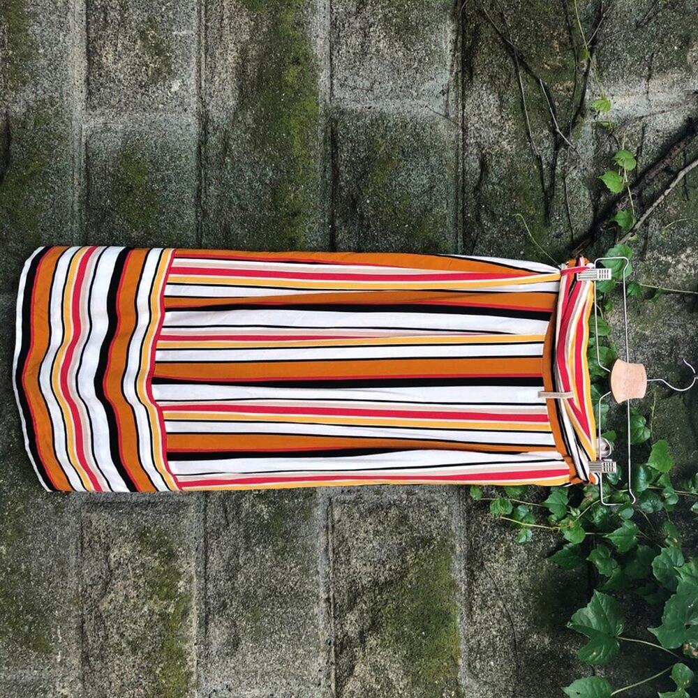 F21 Contemporary Multi Stripe Wrap Midi Skirt M - image 5